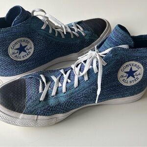 Converse All Star Teal Multi-Color Jacquard Knit High-Tops (Men 9/ Women 11)
